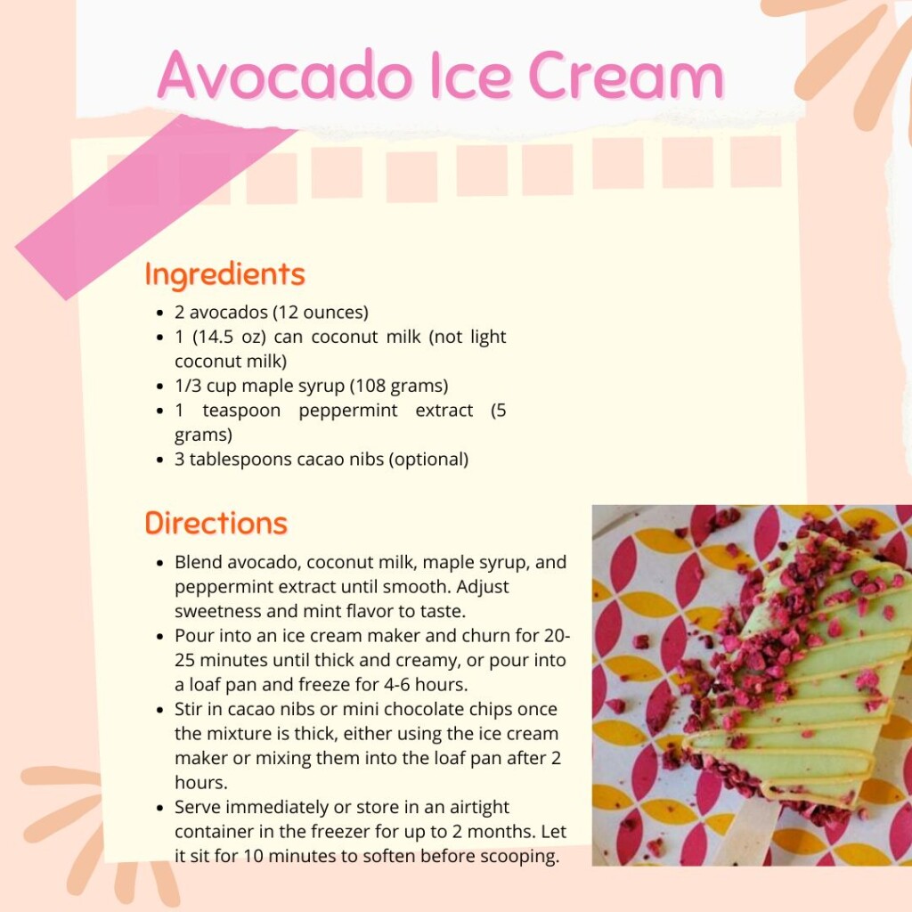 Avocado Ice Cream Recipe Instagram Post