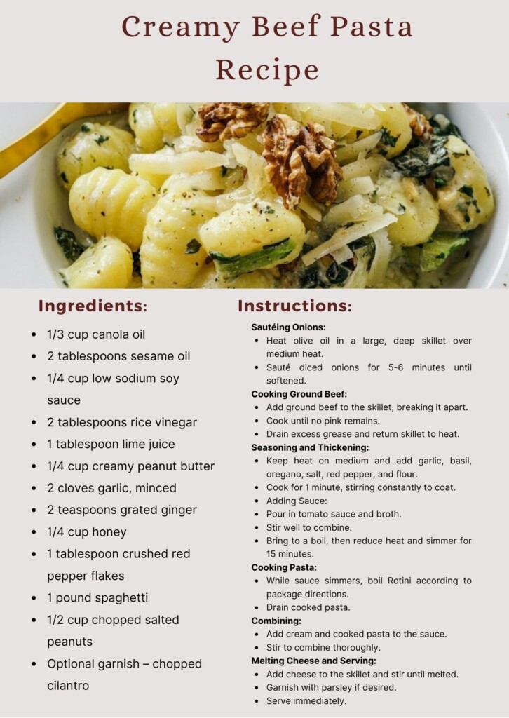 Creamy Beef Pasta Recipe