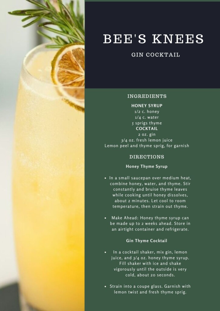 Bee's Knees Gin Cocktail Recipe