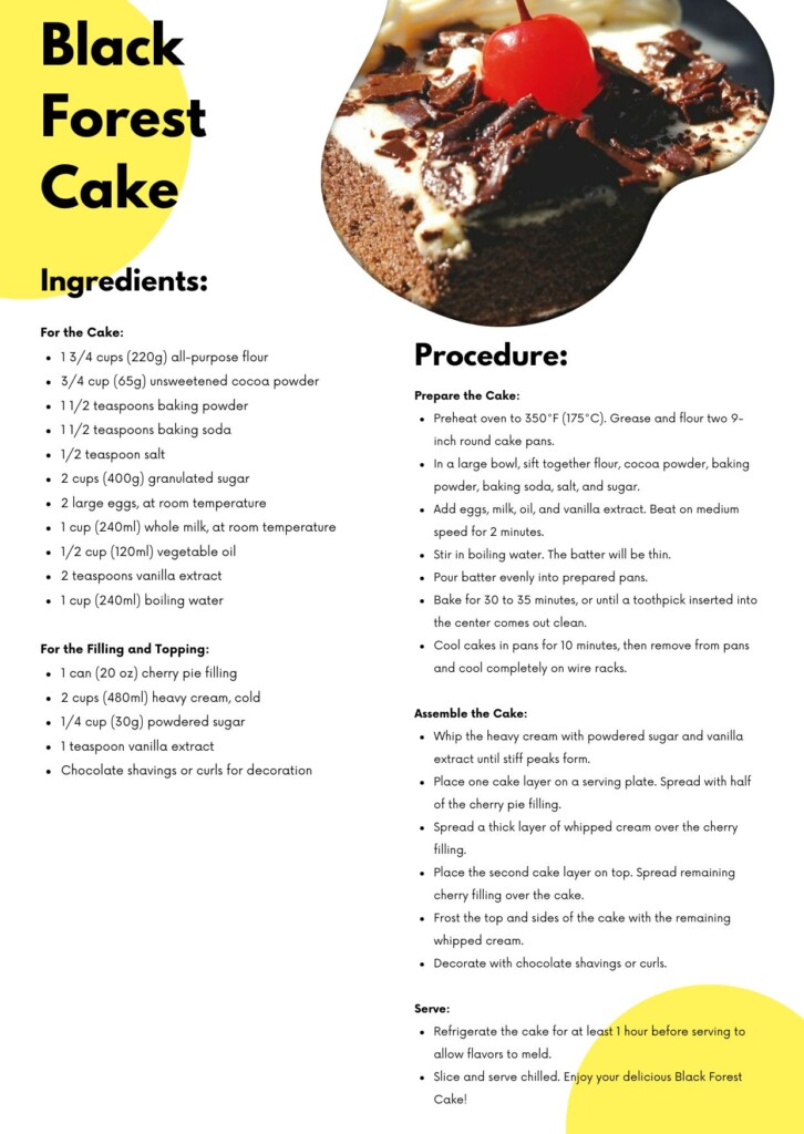 Black Forest Cake Recipe