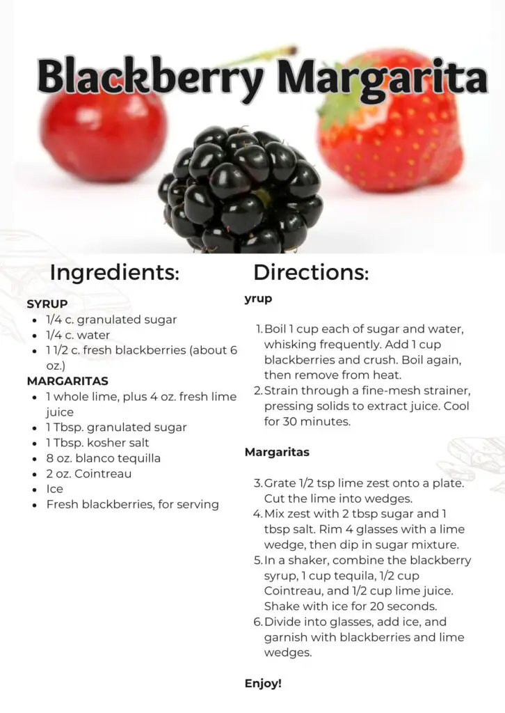 Blackberry Margarita Drink Recipe