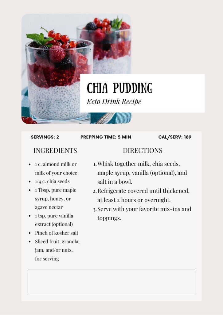 Chia Pudding Keto Drink Recipe