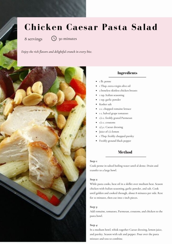 Chicken Caesar Pasta Salad Recipe