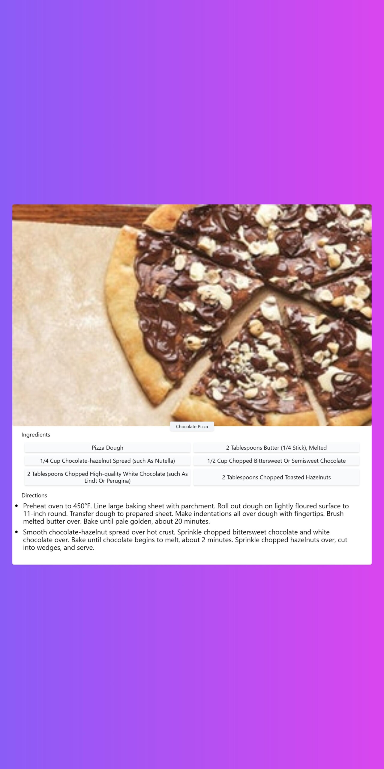 Chocolate Pizza