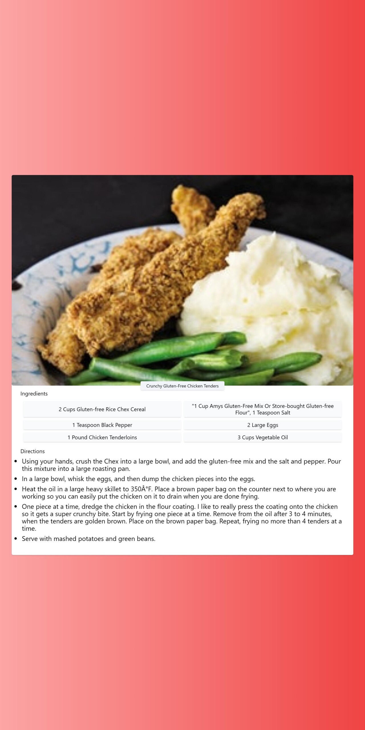 Crunchy Gluten-Free Chicken Tenders