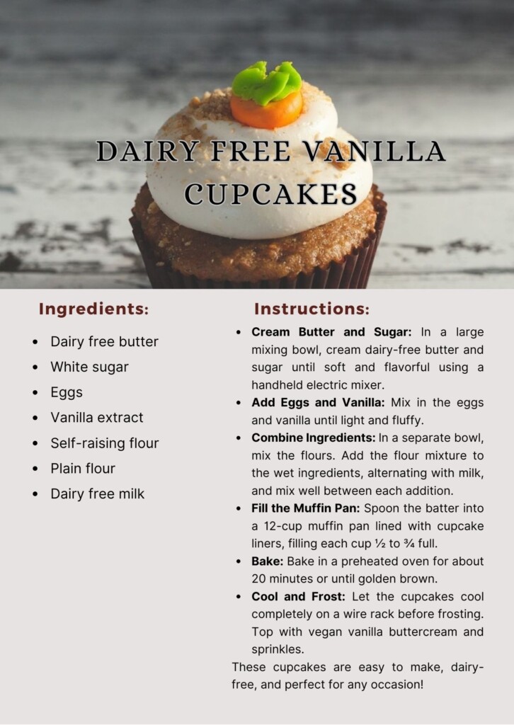 Dairy Free Cupcakes Recipe