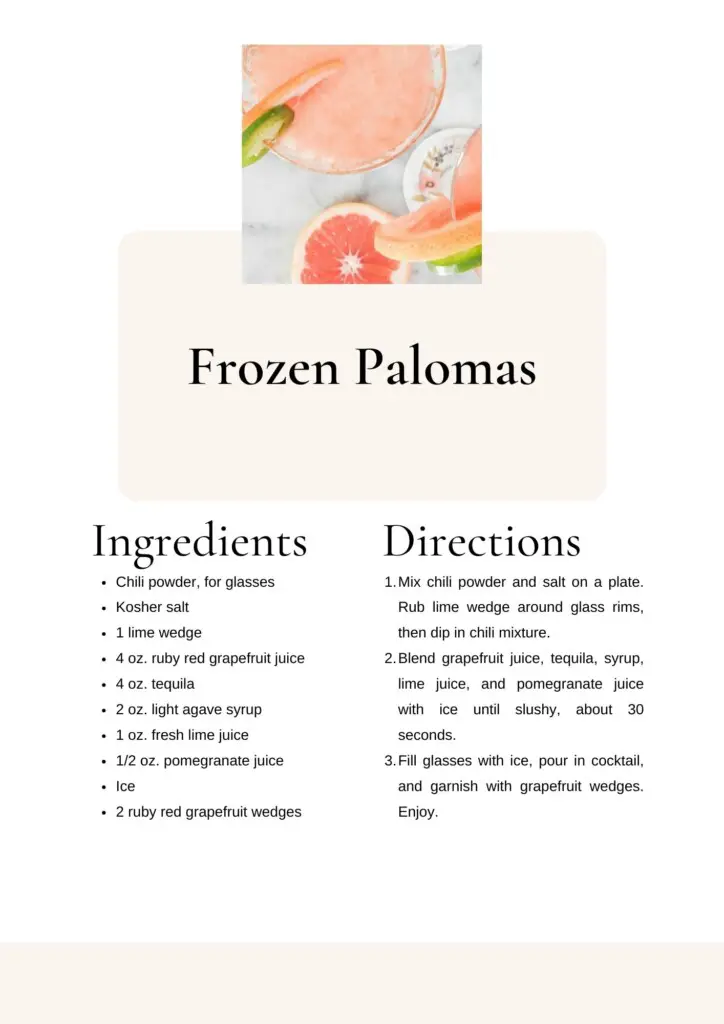 Frozen Palomas recipe card