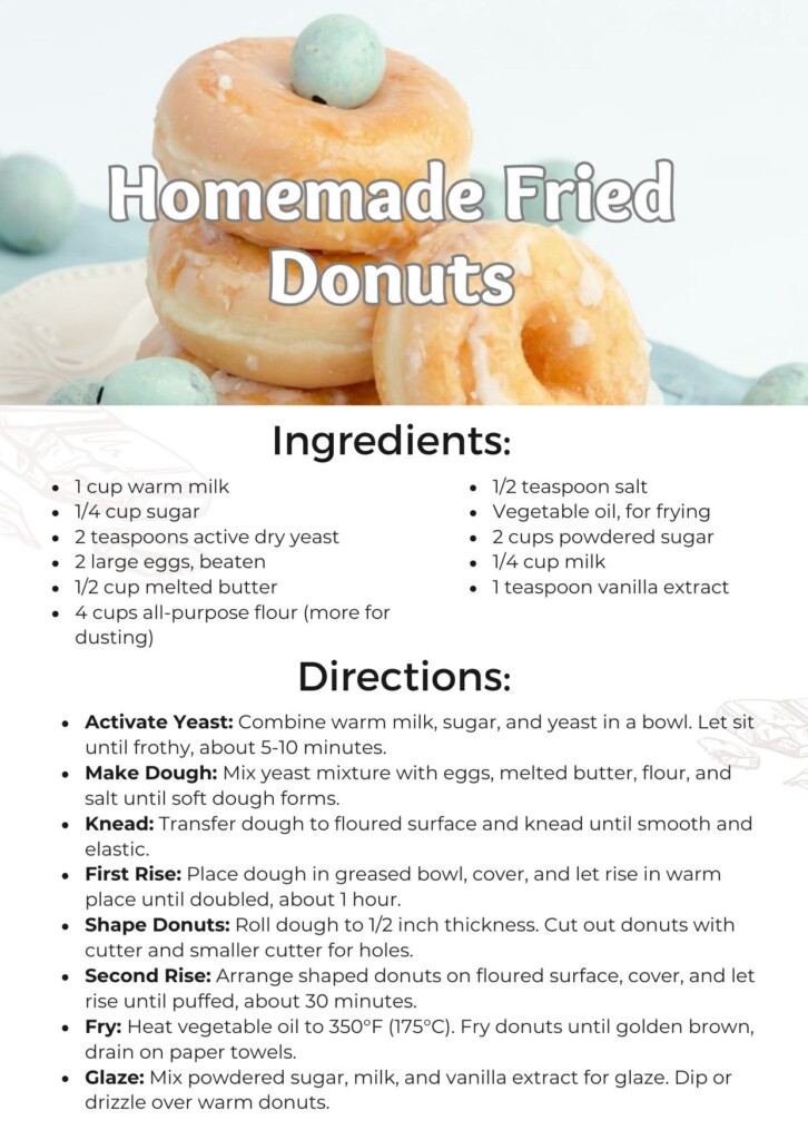 Homemade Fried Donuts Recipe Card