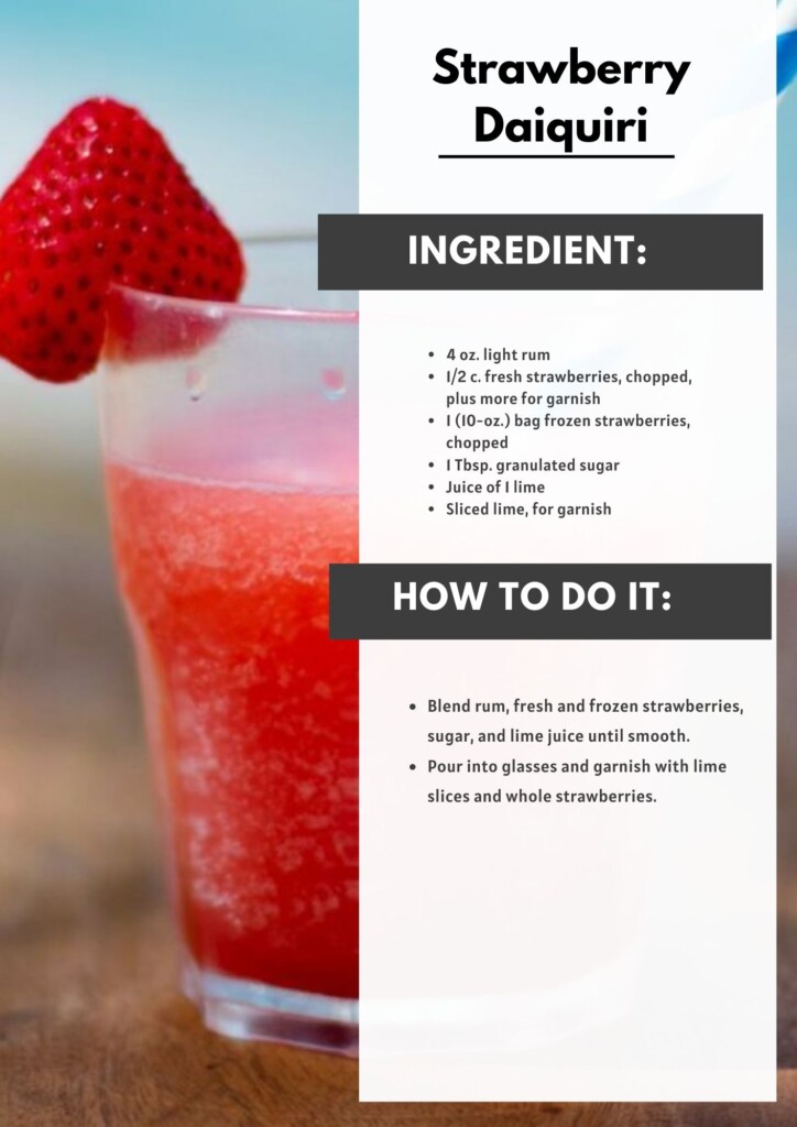 Strawberry Daiquiri Rum Cocktail Recipe