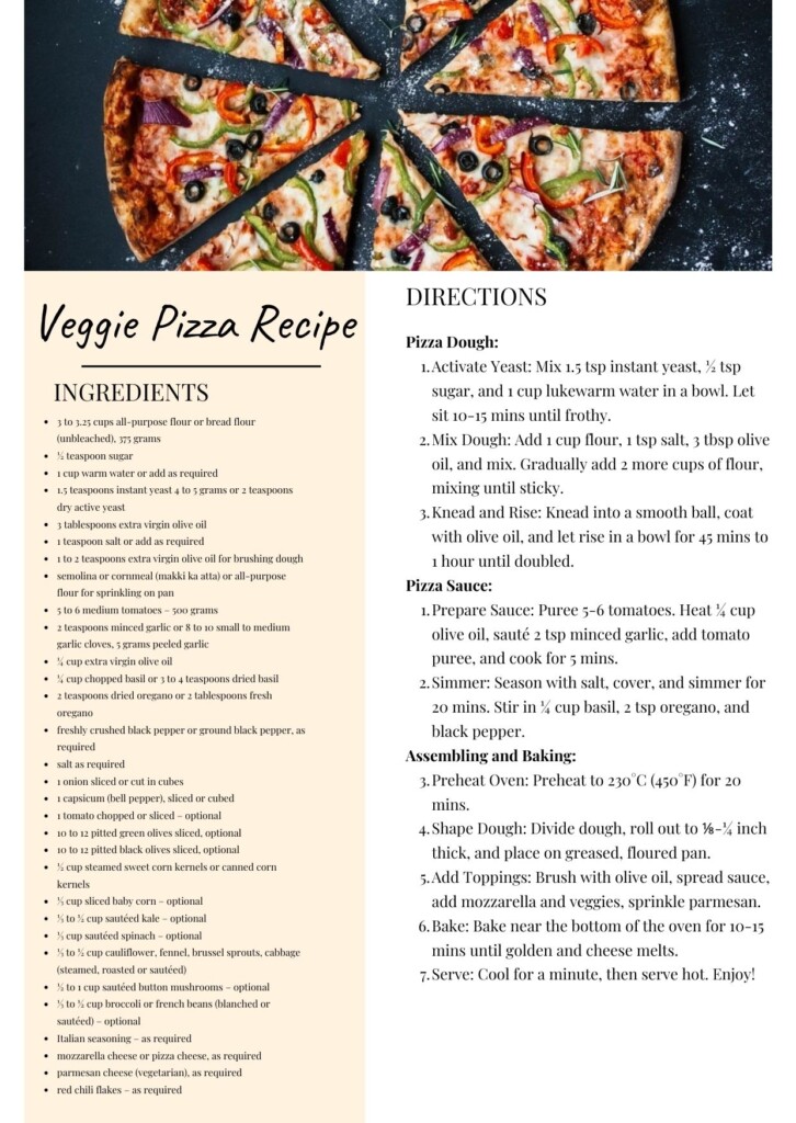 Veggie Pizza Recipe