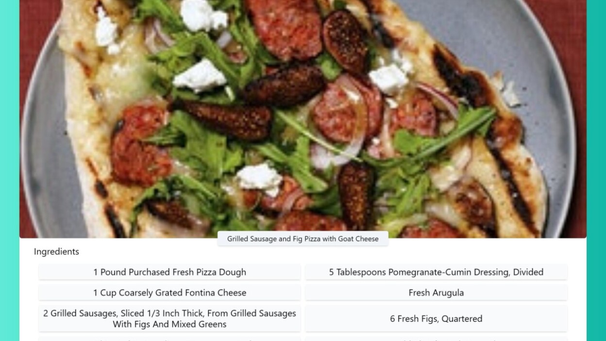 Grilled Sausage and Fig Pizza with Goat Cheese